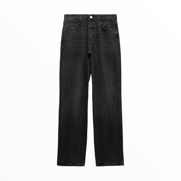 ZARA | Black | ZW THE STRAIGHT FULL LENGTH JEANS - Picture 2 of 10